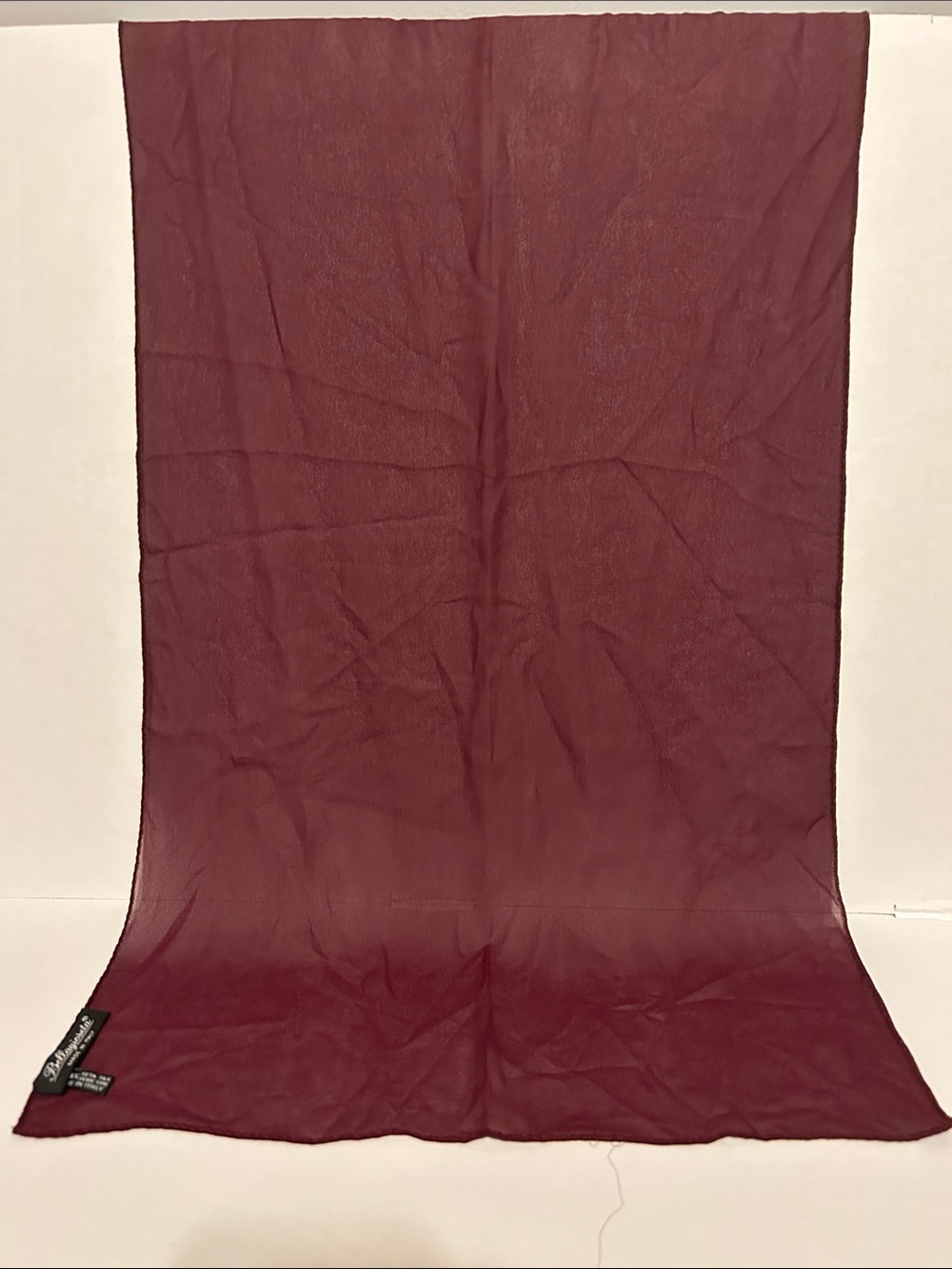 Vintage Bellagioseta Sheer Burgundy Scarf